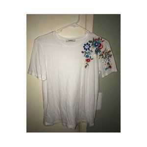 Zara Trafaluc White Floral Top
